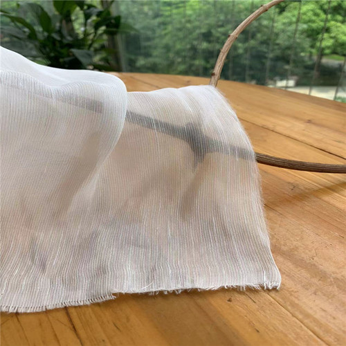 桑蚕丝亚麻服装加柔微透布料特价