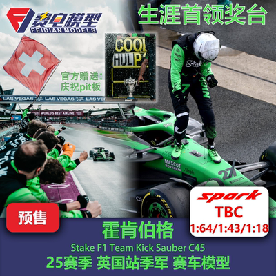 【赠送Pit板】霍肯伯格 索伯C45 25赛季英国季军 赛车模型 Spark