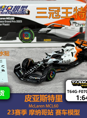 TW 1:64 皮亚斯特里 迈凯伦车队 MCL60 摩纳哥站 F1 合金汽车模型
