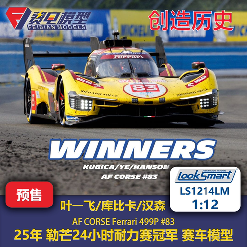 叶一飞 法拉利499P AF CORSE 25年勒芒冠军 赛车模型-Looksmart12