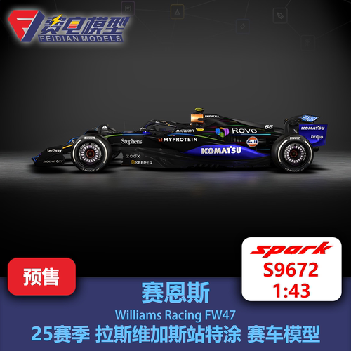 赛恩斯 威廉姆斯FW47 拉斯维加斯站特涂 赛车模型 Spark S9672