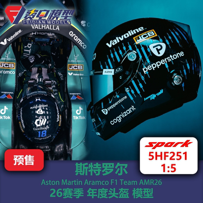 斯特罗尔 阿斯顿马丁 26赛季年度 F1头盔模型 spark 1/5 5HF251