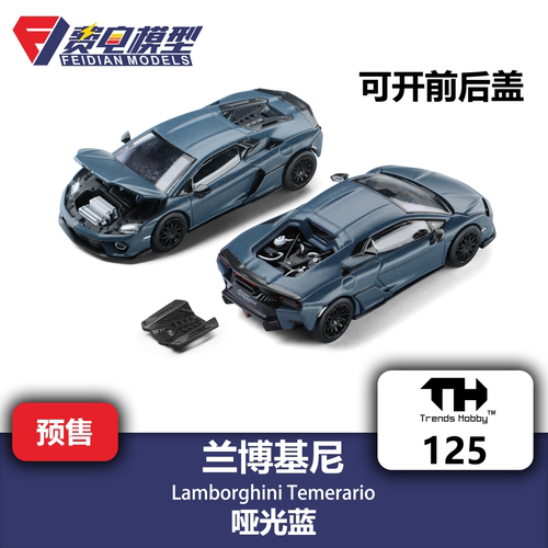 TH 1:64 #125 兰博基尼 新小牛Temerario 哑光蓝色 合金汽车模型