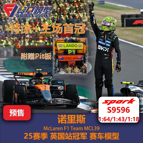 【送P板】诺里斯 迈凯伦MCL39 25赛季英国站冠军 赛车模型-Spark