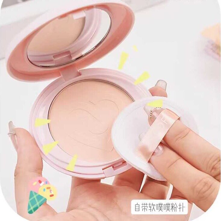 AFDF粉雾哑光柔焦蜜粉饼自然轻薄雾面哑光定妆带镜子粉扑便携补妆