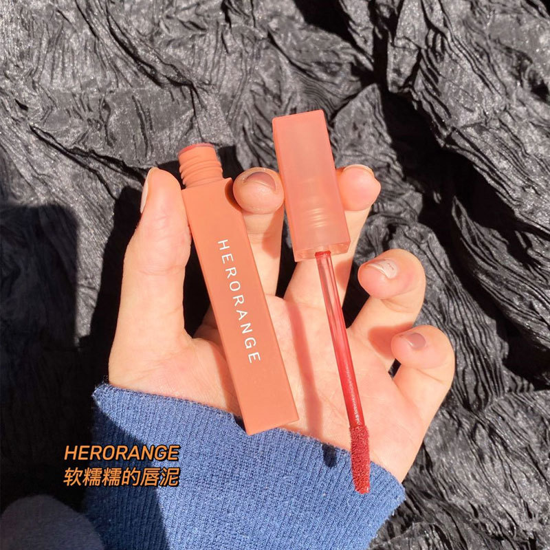HERORANGE调色日记唇泥乳霜丝绒雾面唇釉奶茶豆沙学生上色哑口红