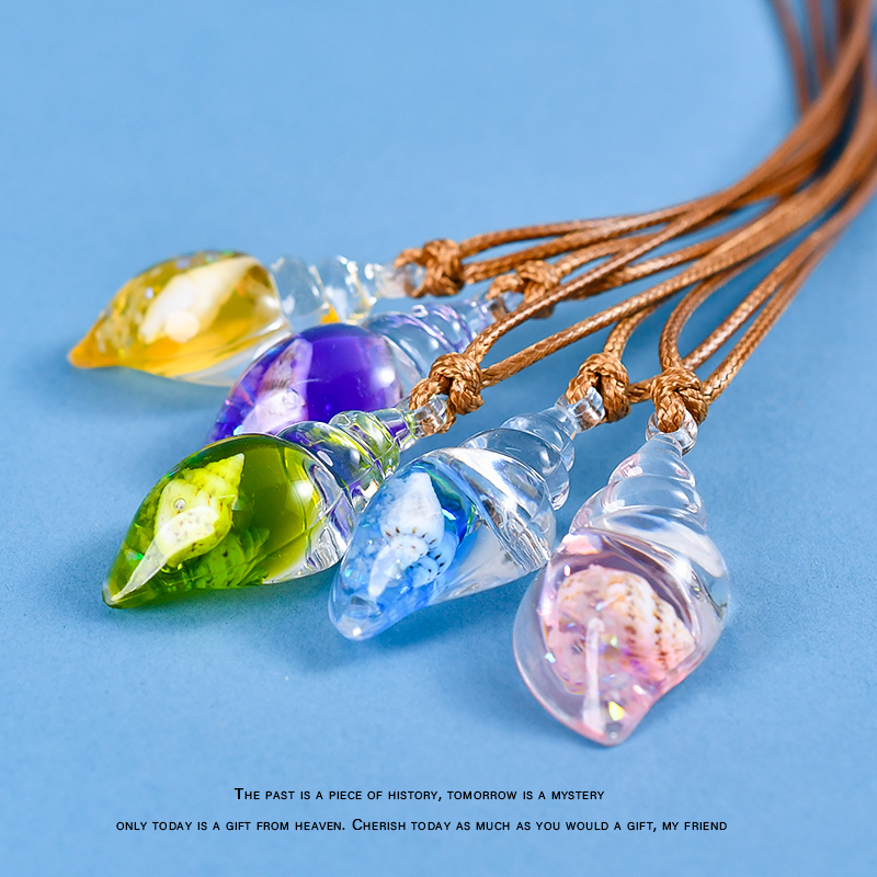 纯手工制作天然海螺夜光项链