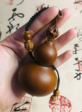 养剑葫芦纯手工定制枣木剑做旧葫芦开口手把件文玩配饰车内挂件