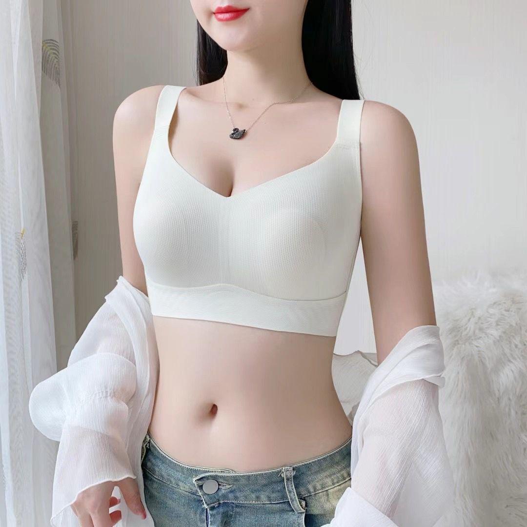 2025新款光面纯色无痕内衣女大胸显小聚拢收副乳防下垂薄款文胸罩