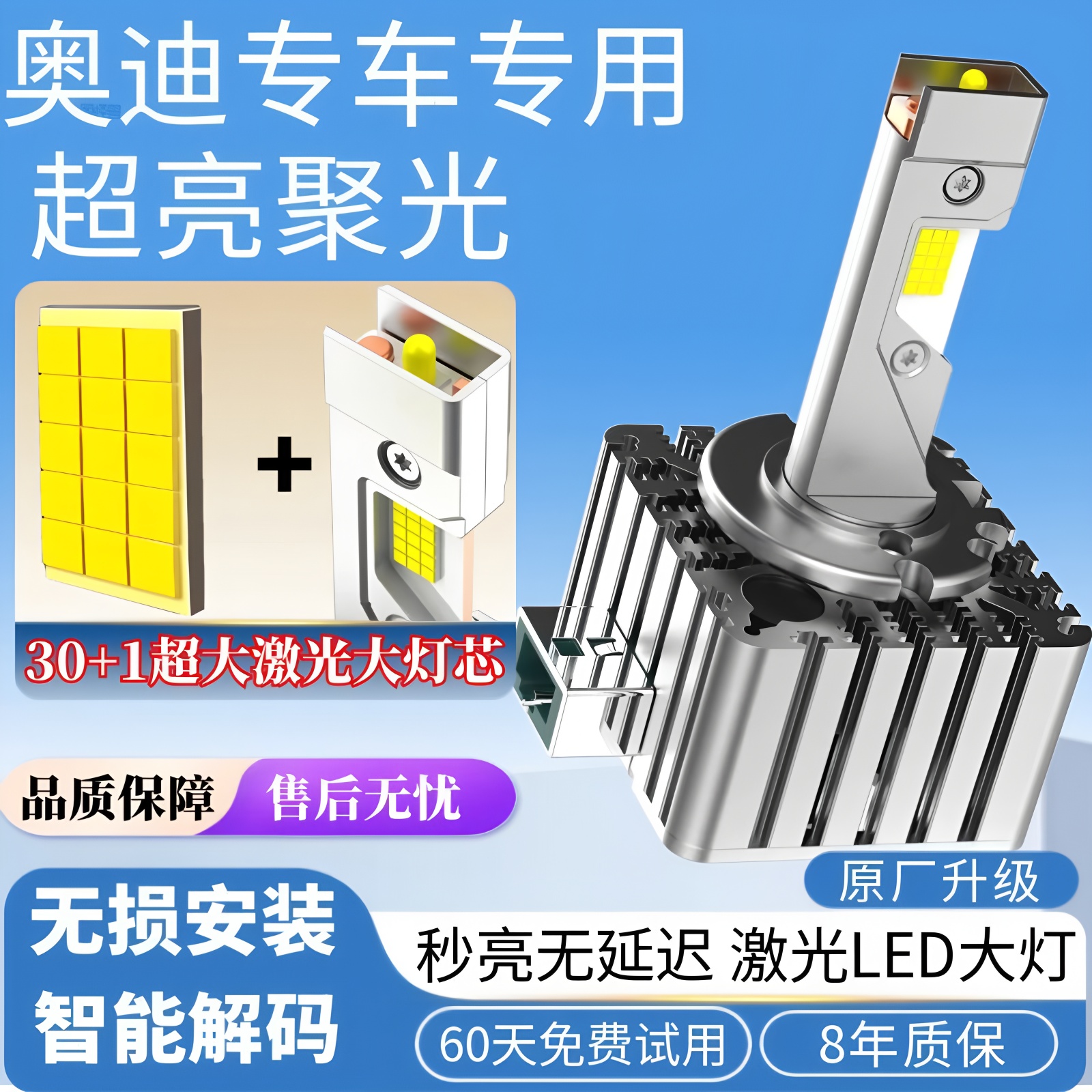 奥迪A4LA6LA5A3Q3激光led大灯