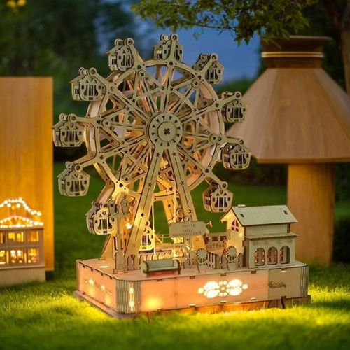 摩天轮音乐盒DIY木质拼装刻字