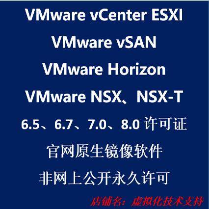 VMware vCenter esxi 6 7.0 8.0 horizon nsx srm软件许可序列号