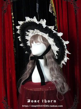 原创*魔理沙印象*黑白色系 重工魔女帽 lolita女巫帽 万圣节系列