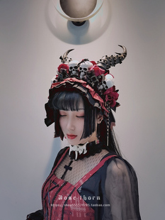 Rose thorn原创 *冥神*骷髅恶魔角头箍KC  Gothic lolita手作搞死
