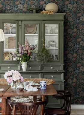 瑞典原装进口borastapeter墙纸现代美式手绘花卉图案客厅卧室壁纸