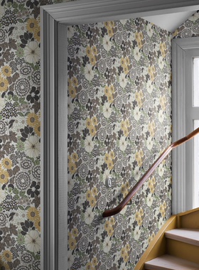 瑞典原装进口borastapeter墙纸现代简约复古树叶花朵客厅卧室壁纸