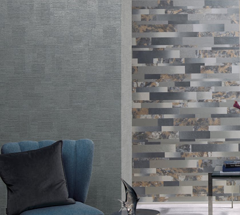 比利时进口omexco墙布现代轻奢风格蓝灰色 咖色客厅壁纸bia361 62