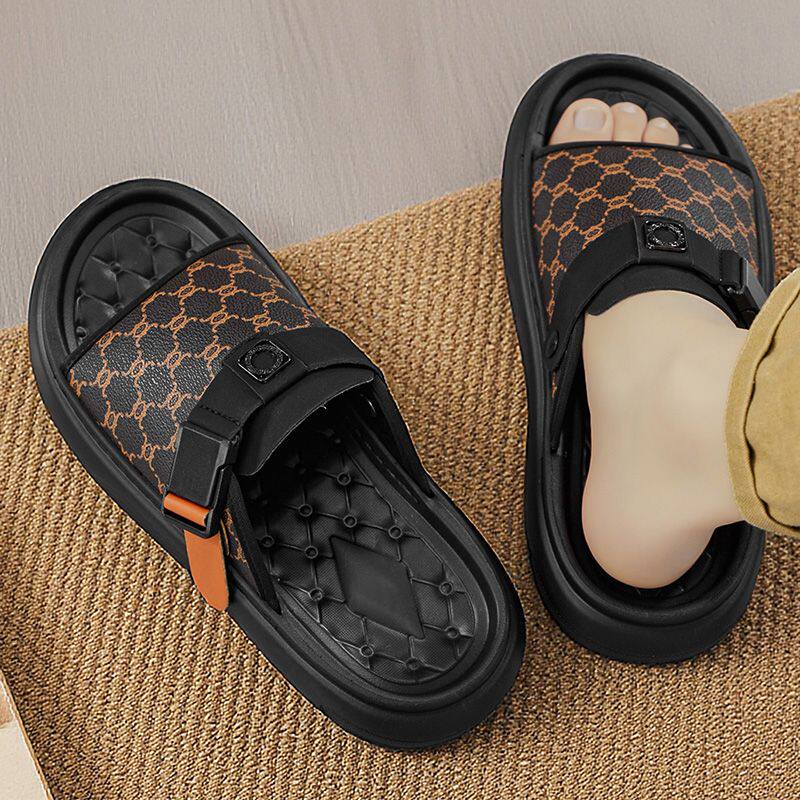 中年妈妈鞋女士一字拖夏季新款塑料休闲平跟外穿孕妇拖鞋老人凉鞋