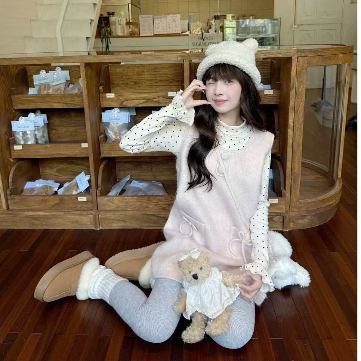 楞之岛2026秋冬新款毛呢粉色保暖厚实减龄背带连衣裙短小个子女,女装/女士精品,时尚套装,淘宝优惠券,粉丝福利购,淘宝优惠卷