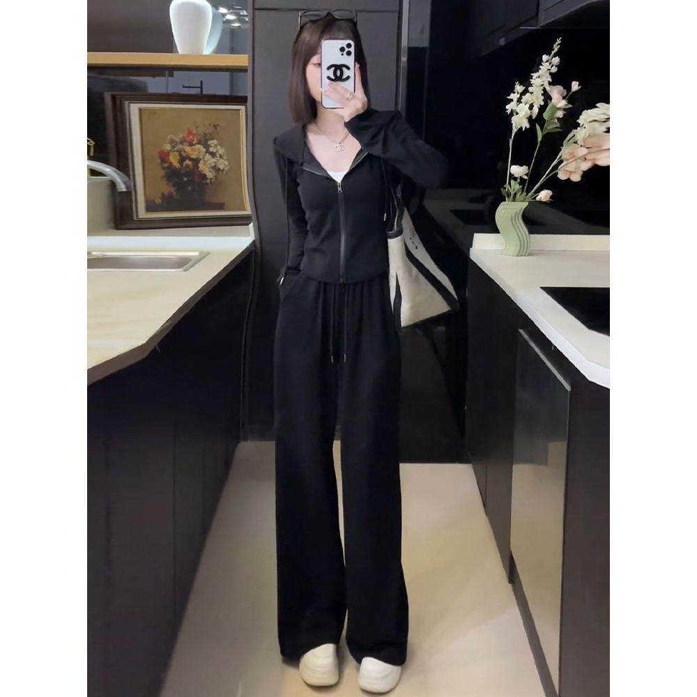 大码春秋季时尚洋气高级感显瘦两件套女连帽卫衣休闲运动套装胖mm,女装/女士精品,时尚套装,淘宝优惠券,粉丝福利购,淘宝优惠卷