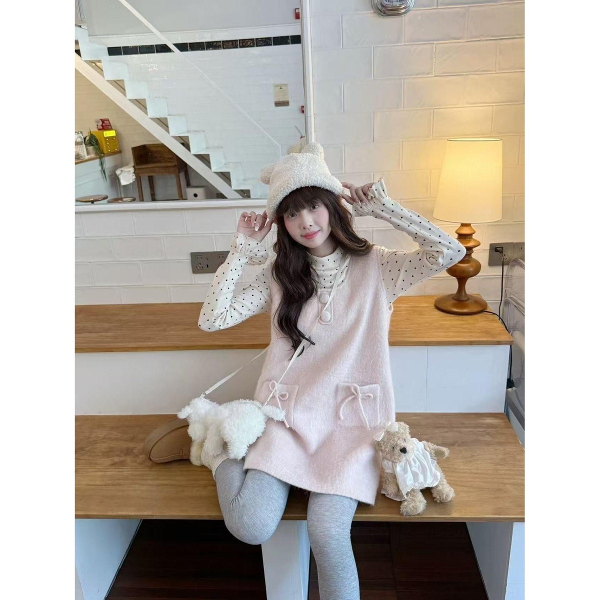 楞之岛2026秋冬新款毛呢粉色保暖厚实减龄背带连衣裙短小个子女,女装/女士精品,时尚套装,淘宝优惠券,粉丝福利购,淘宝优惠卷