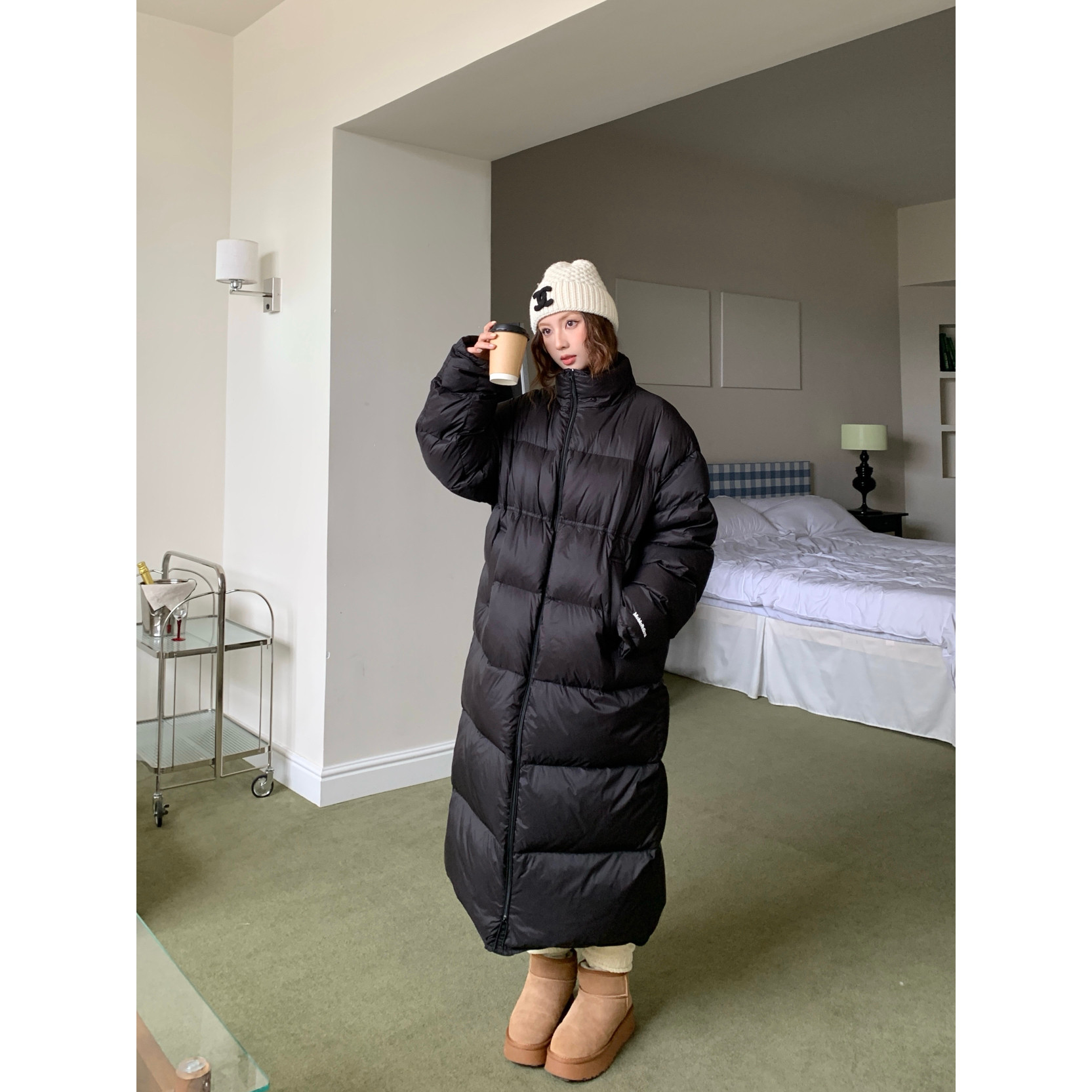 【11AN】2025冬季新款韩版百搭长款过膝保暖90羽绒服外套5356