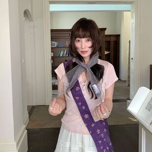 you think 2026春季新款韩版V领短袖修身舒适百搭上衣T恤女2649