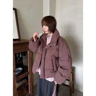 木兰 轻盈立领90白鸭绒外套女2025十三行冬季新款蓬松羽绒服56827