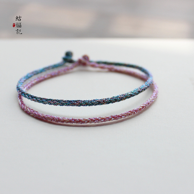 彩金手工编织手绳手链