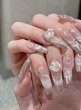 冰透魔镜粉猫眼穿戴甲