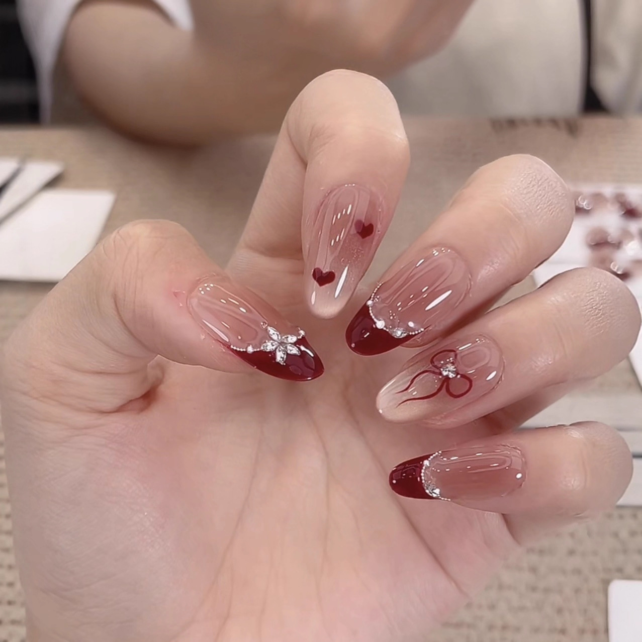 微醺红酒红色爱心显白氛围感