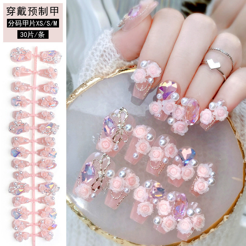 立体玫瑰花蝴蝶重工手工穿戴甲