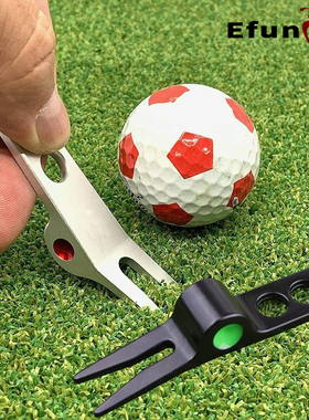 高尔夫新款果岭叉锌合金修复叉GOLF球场配件用品修复草坪银色黑色