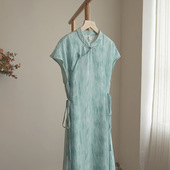 微笑向暖 显瘦气质改良盘扣旗袍 绝美修身 复古国风连衣裙 2025夏季