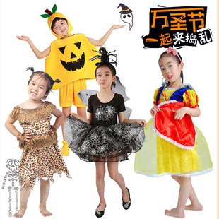 小猎人女巫公主南瓜演出服装儿童万圣节表演服装女童蜘蛛蝙蝠衣服