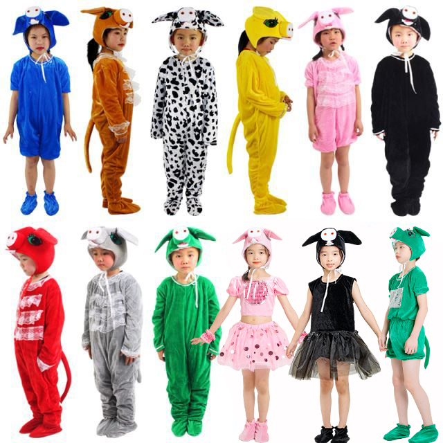 儿童快乐的小猪舞蹈演出服幼儿园三只小猪绘本剧卡通舞台表演服装