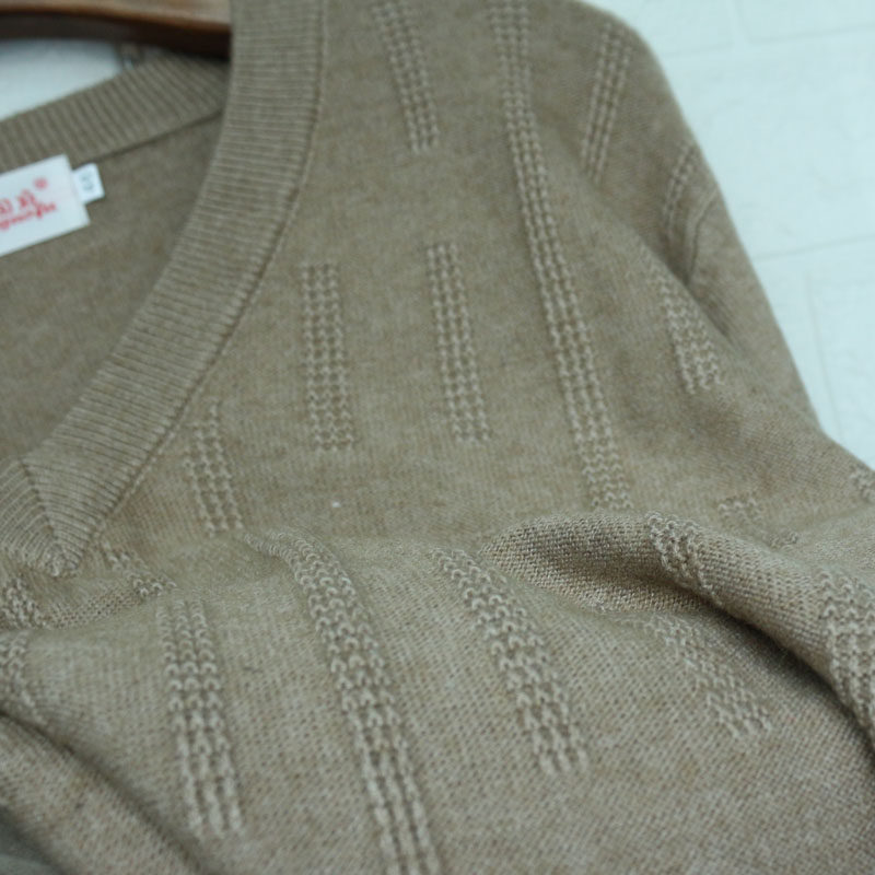 97% CASHMERE 3% TENCEL PLUS SIZE MENS V-NECK SWEATER BUSINESS CASUAL SWEETHEART NECKLINE PULLOVER JACQUARD CASHMERE