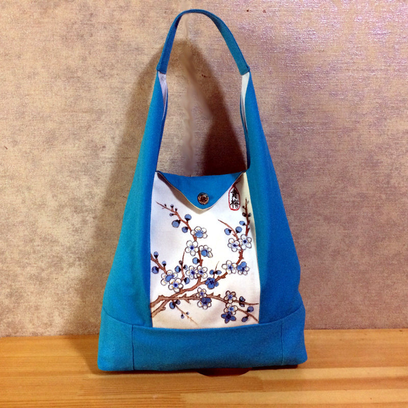 新品定制梅花图案手绘包锁扣休闲手提单肩包民族风配搭帆布马鞍包