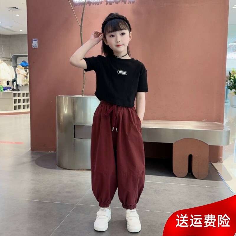 2025夏季中大童短袖工装裤两件套