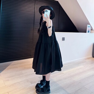 女童裙子夏季2026新款女大童夏装背心裙儿童高级感又酷又飒连衣裙