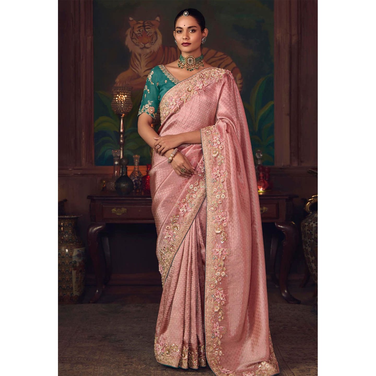 高级气质小众印度纱丽刺绣优雅聚会异域风情女裹裙2025新