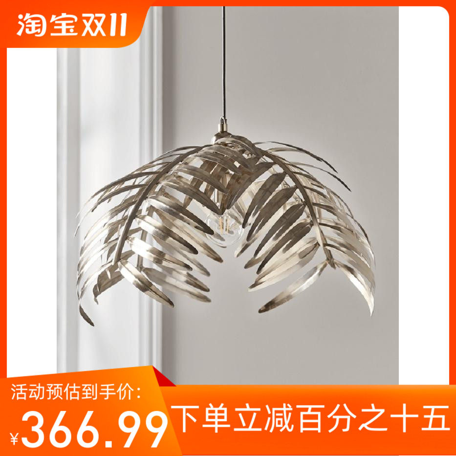 美式乡村金叶子吊灯卧室灯客厅餐厅艺术吊灯民宿酒店创意软装灯具_虎窝淘