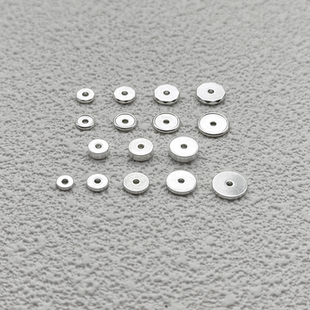 车轮直切无相内凹隔片足银999归圆超薄实心diy素面垫片文玩配件