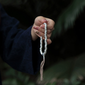 足银999文玩手持猪大肠实心穿孔