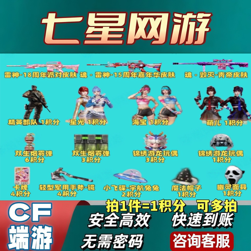 CF穿越火线邀请好友积分精英部队海宝雷神皮肤毁灭青帝皮肤双生雷