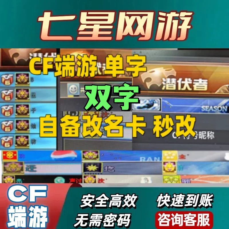 CF穿越火线单字双字昵称 穿越火线ID随机一次不可指定自备改名卡