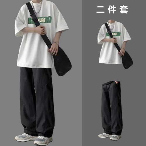 夏季男士短袖长裤休闲两件套