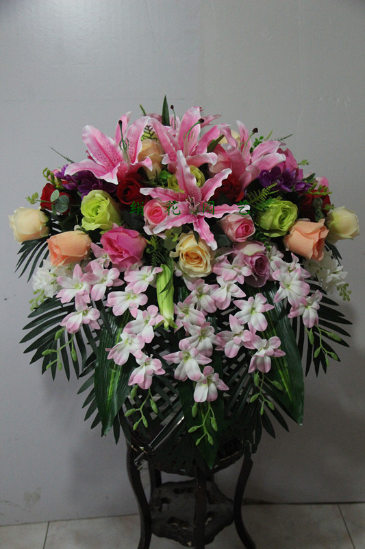 讲台花主席台仿真台花下垂花绢花客厅摆放花包邮仿真会议桌花
