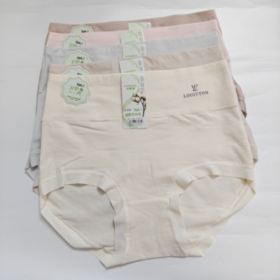 女士内裤高腰纯棉精梳棉10A级抗菌微塑微收腹三角裤衩 6件包邮