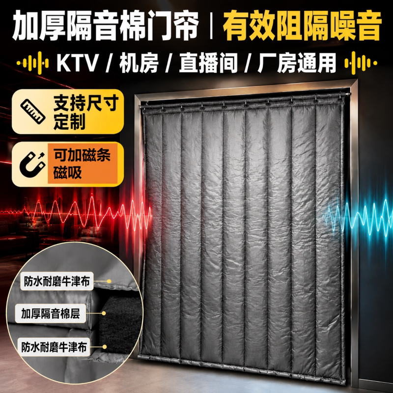 棉门帘加厚酒吧歌厅隔音帘ktv超强降噪厂房仓库定制隔断棉帘防水
